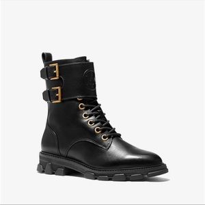 Michael Kors - Ridley Leather Combat Boot (Black) 9 women’s